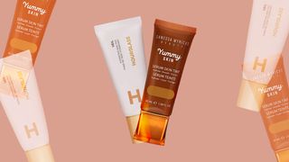 skin tints on pink background