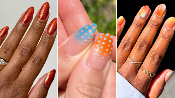 taylor swift life of a showgirl nail ideas glitter polka dots ombre